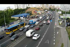 Дорожная обстановка в Киеве сегодня утром с дорожных камер