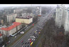 Пробки в Киеве сегодня утром с дорожных камер